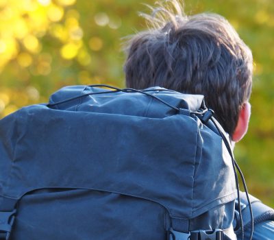 Wandern mit Rucksack.